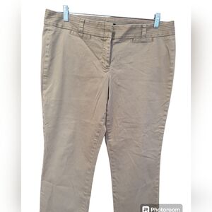 J CREW Tan Khaki Capri Pants City Fit Size 14 Algodon Fabric Coastal Summer *EUC